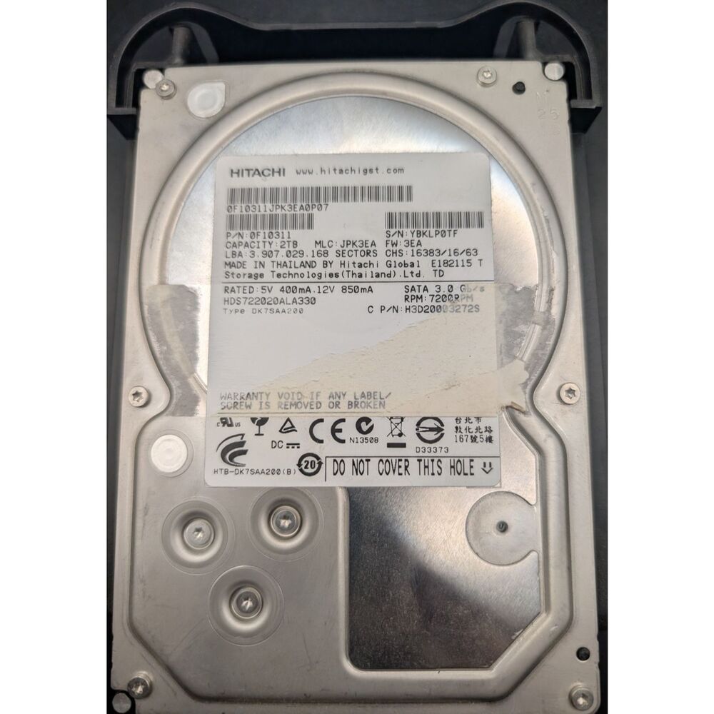 Hitachi 2TB 7200RPM SATA HDD HDS722020ALA330 • Pulled Working • Parts/Repair
